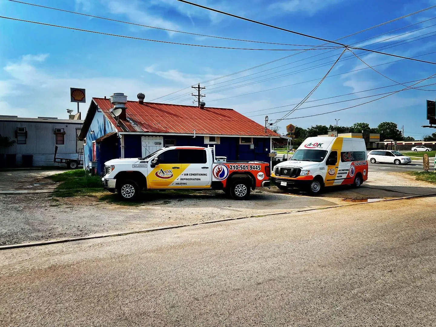 A-OK Services heating installation fleet ready for service in San Antonio