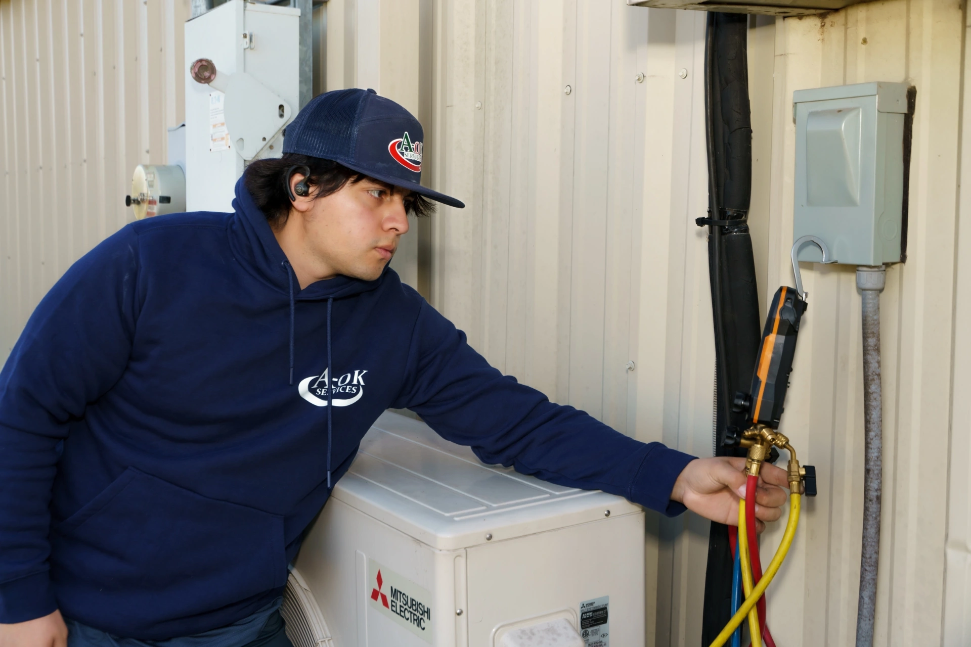Complete heating maintenance inspection checklist by A-OK Services technician