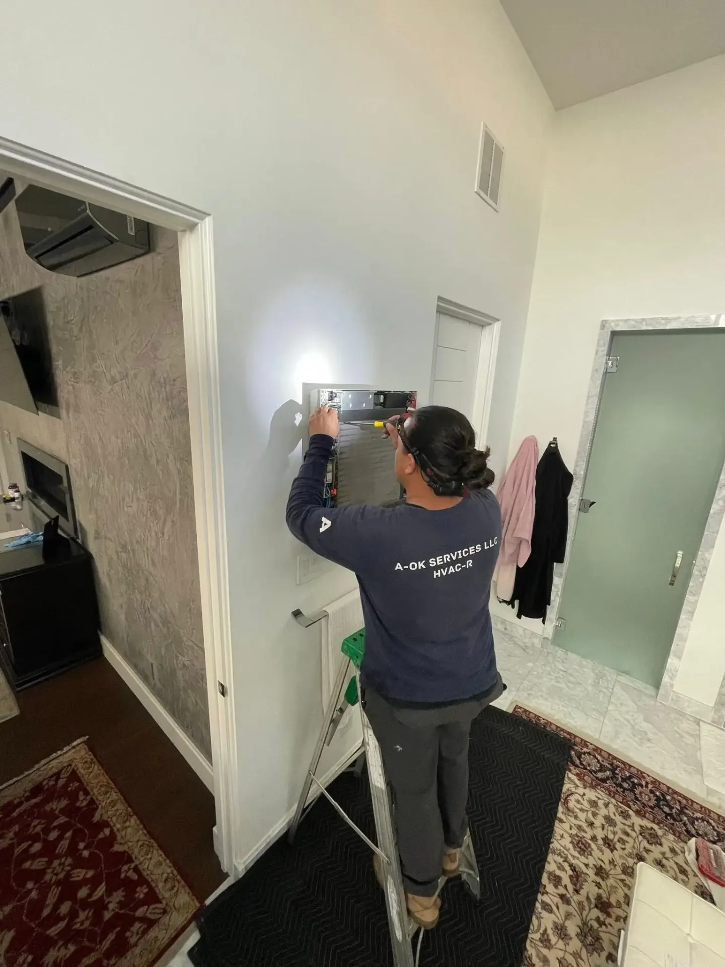 Professional indoor HVAC installation work in Sayers TX