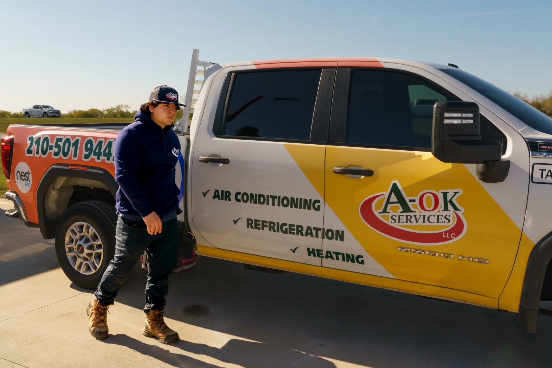 A-OK Services fleet serving rural East Bexar County and Sayers TX